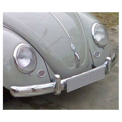 Chrome-plated bumper stop on single-blade bumper for Volkswagen Beetle 1300 and 1200 (1953-1973)