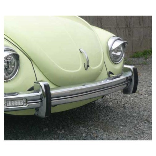 Chrome-plated bumper stop with rib for Volkswagen Beetle from 1968 onwards