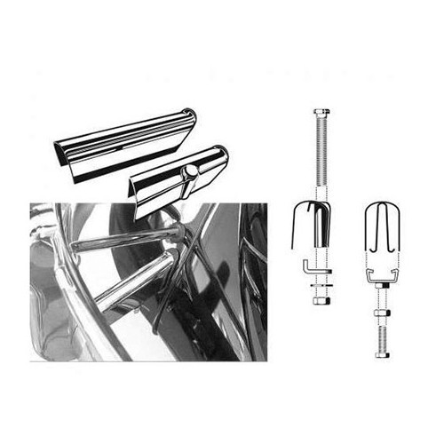  Chromed hardware covers for Volkswagen Beetle -&gt;67 / 1200 -&gt;73 - set of 4 - VA22100 