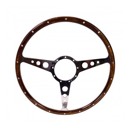 SSP wood rim steering wheel, diameter 16" - mahogany, 18 rivets, 9 holes