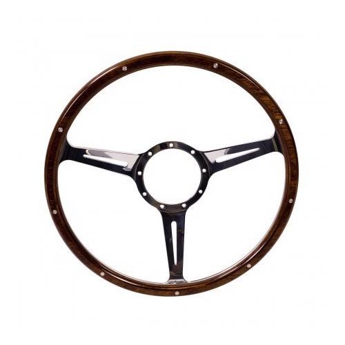 SSP wood rim steering wheel, diameter 15" - mahogany, 9 rivets, 3 slots
