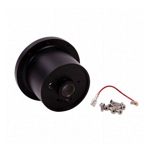 Black aluminium hub for SSP steering wheel, 9 screws Beetle 60 ->74 - VB00354