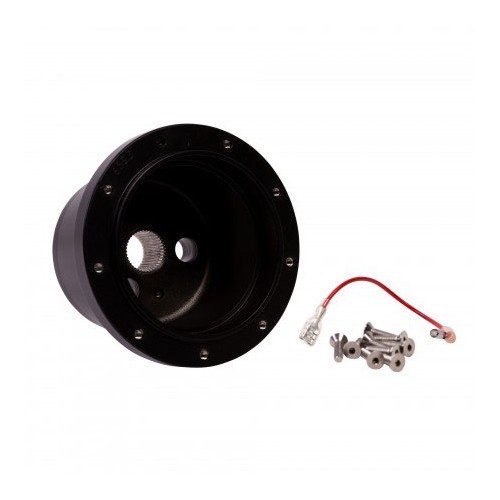  Black aluminium hub for SSP steering wheel, 9 screws Beetle 60 ->74 - VB00354 