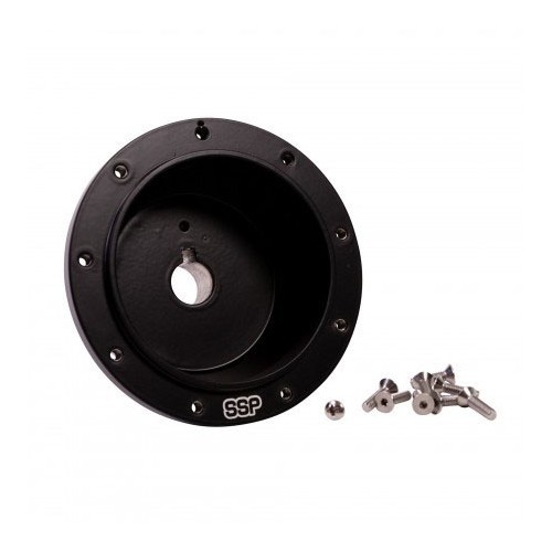  Black aluminium hub for SSP steering wheel, 9 screws for Split Bus - VB00357 