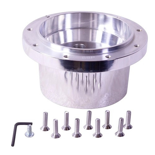 Polished Alu hub for SSP 9 screw steering wheel for VOLKSWAGEN Combi Bay Window (08/1974-07/1979) - VB00361