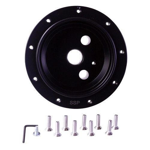  Black Alu hub for SSP 9 bolt steering wheel for VOLKSWAGEN Combi Bay Window (08/1974-07/1979) - VB00362 