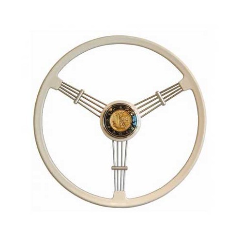 Flat4 white "Banjo" steering wheel for Volkswagen Beetle