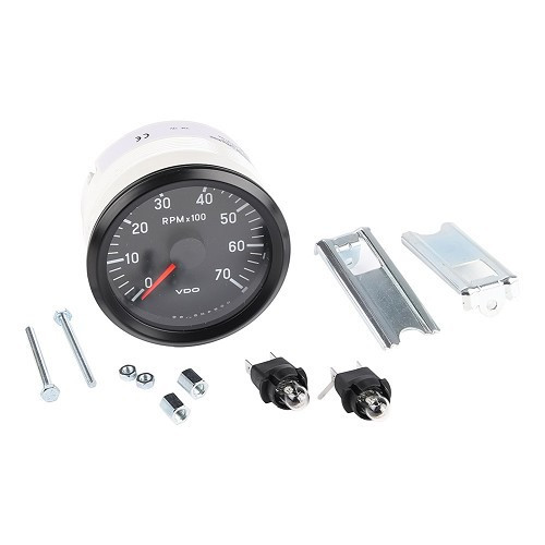 VDO rev counter, 80 mm black, 7000 rpm - VB10100