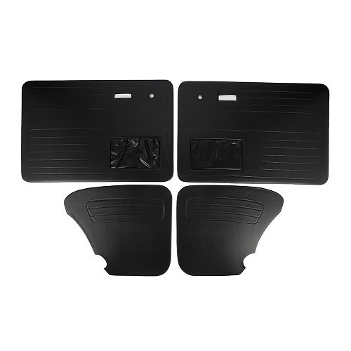  Painéis de porta em vinil preto com bolsos para Volkswagen Beetle 67-&gt; - 4 peças - VB10112902 