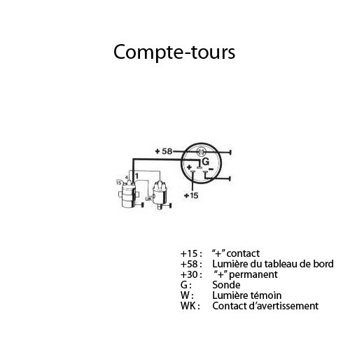  Compte-tours VDO 52 mm Noir 8000 tr/min - VB10200-1 