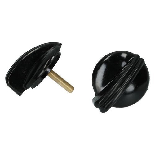  Bakelite headlight switch knobs for Volkswagen Beetle Split (-10/1952) - pair, Black - VB13209 