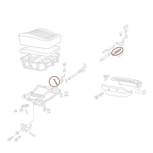 Ressort sur levier de dossier de siège pour VOLKSWAGEN Coccinelle 72 -> - VB13374