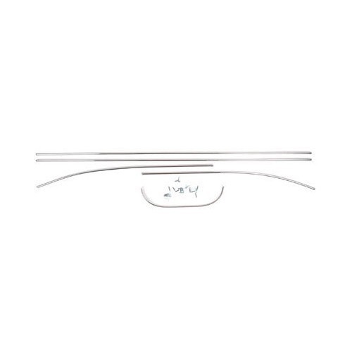  Baguettes intérieures inox sur panneaux de portes pour VOLKSWAGEN Coccinelle ovale 56 ->57 - VB16310 