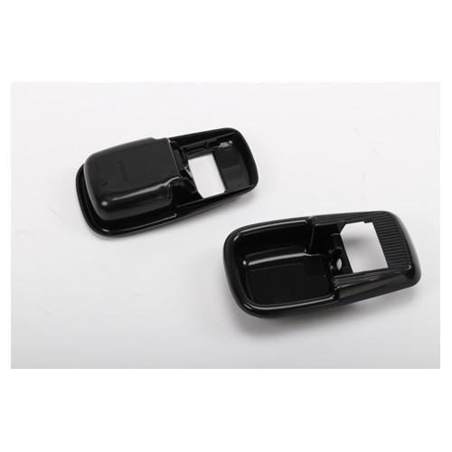 2 black profiles for door aperture interior strikes with lock for Volkswagen Beetle & Camper 69-> - VB20414