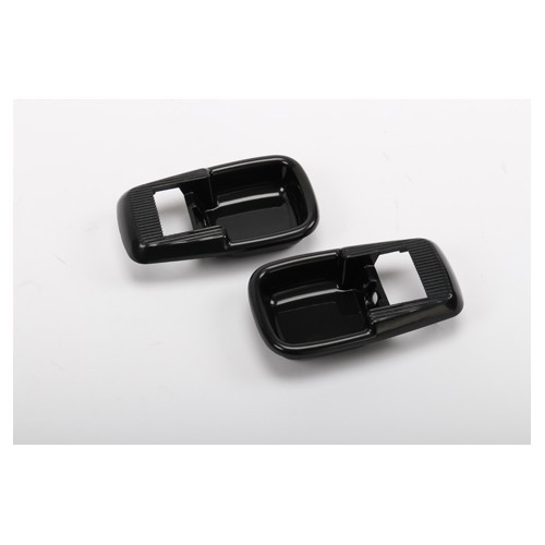 2 black profiles for door aperture interior strikes with lock for Volkswagen Beetle & Camper 69->