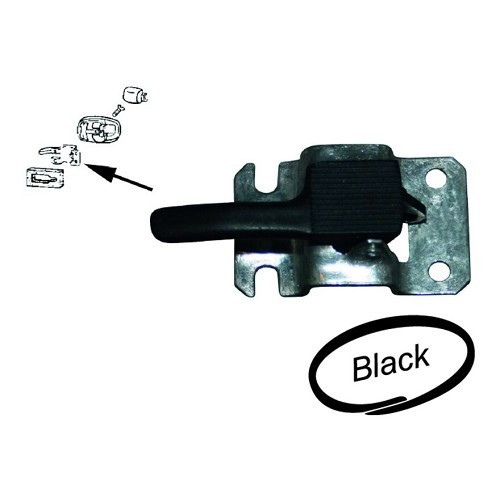  Black inside right handle for Volkswagen Beetle (08/1966-) - VB20436 