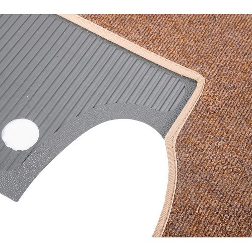 Kit Moquette Luxe Marron contour tissus Beige B/G pour Volkswagen Coccinelle Berline 60 ->61 - VB256061BG