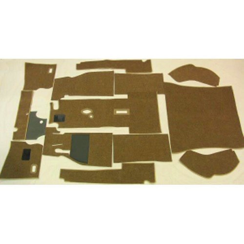  Kit moquette Luxe Noir A / Tissu Noir F pour Volkswagen Cox Berline 66 ->67 - VB256667AF 