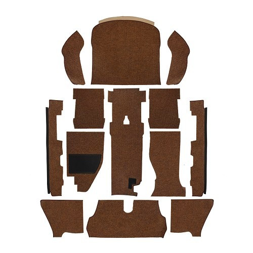  High-quality brown carpet with brown vinyl surround for Volkswagen Beetle (07/1972-) - VB257379BK 