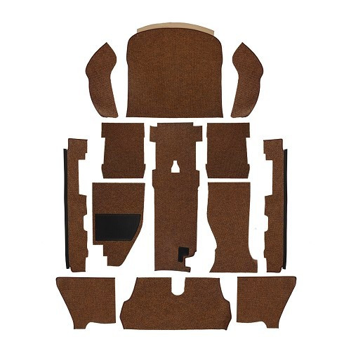  Moquette qualité supérieure marron pourtour vinyle marron pour Volkswagen coccinelle (07/1972-) - VB257379BK 