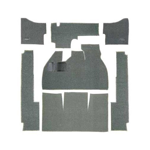  Dark gray carpets for Volkswagen Beetle Sedan (08/1957-07/1968), with footrests - VB26000UG 