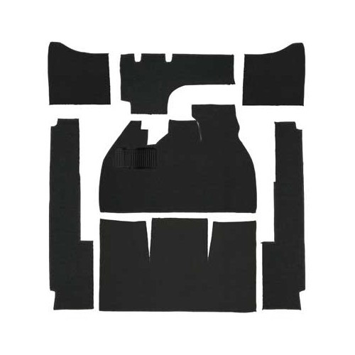  Black carpets for Volkswagen Beetle Sedan (07/1957-07/1968), with footrests - VB26000UN 