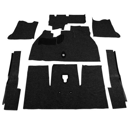  Black carpets for Volkswagen Beetle 1200 / 1300 Sedan (08/1968-07/1972), with footrest - VB26002UN 