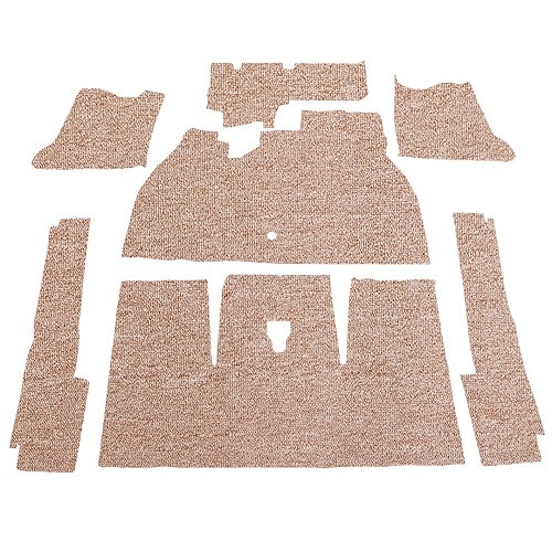  Beige carpets for Volkswagen Beetle 1200 / 1300 Sedan (08/1968-07/1972), with footrest - VB26003 