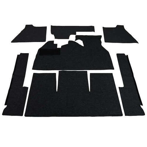  Alfombras negras para Volkswagen Beetle 1302 Berlina (08/1970-07/1972), con reposapiés - VB26006UN 