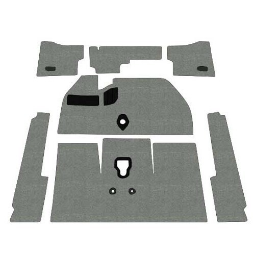  Dark gray carpets for Volkswagen Beetle Sedan (08/1957-07/1968), without footrests - VB26009 