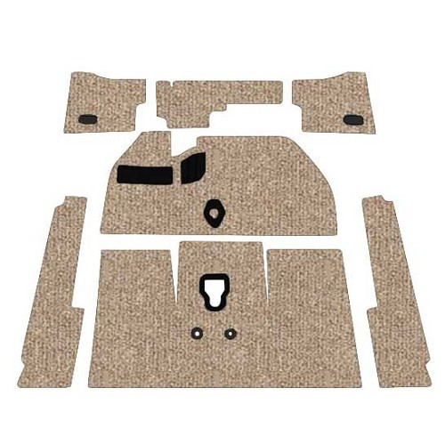  Alfombrillas beige para Volkswagen Beetle Berlina (08/1957-07/1968), sin reposapiés - VB26010 