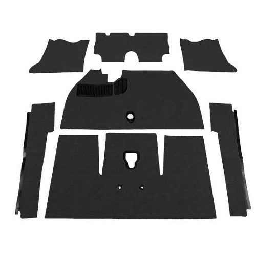  Black carpets for Volkswagen Beetle 1200 / 1300 Sedan (08/1968-07/1972), without footrests - VB26015 