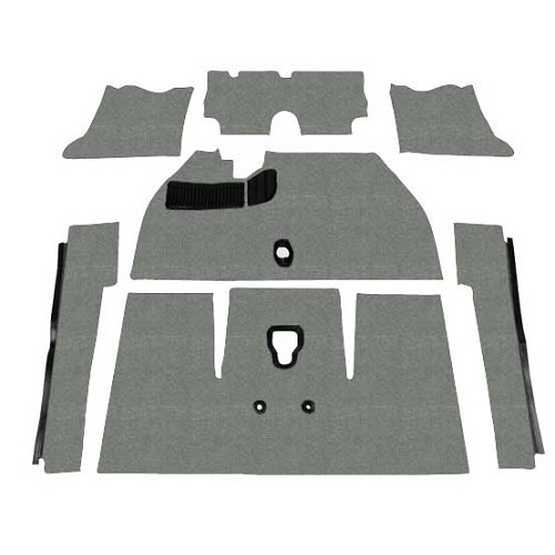  Grey carpets for Volkswagen Beetle 1200 / 1300 Sedan (08/1968-07/1972), without footrests - VB26016 