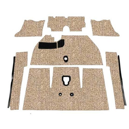  Alfombras beige para Volkswagen Beetle 1200 / 1300 Berlina (08/1968-07/1972), sin reposapiés - VB26017 