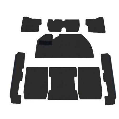  Black carpets for Volkswagen Beetle 1200 / 1300 Sedan (08/1972-), without footrests - VB26018 