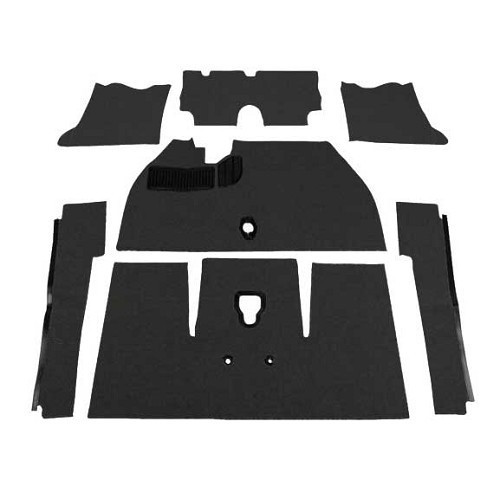  Black carpets for Volkswagen Beetle 1302 Sedan (08/1970-07/1972), without footrests - VB26022 