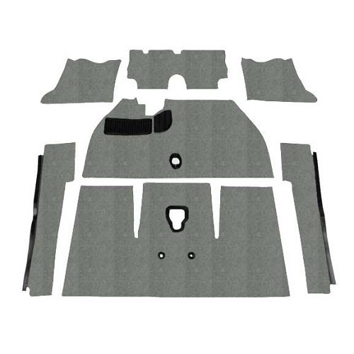  Grey carpets for Volkswagen Beetle 1302 Sedan (08/1970-07/1972), with footrest - VB26023 