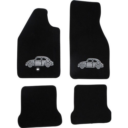  4 Tapis de sol noirs déco pour Volkswagen Cox - VB26100 