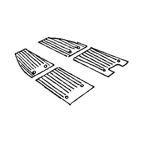 Originele zwarte rubberen matten voor Volkswagen Kever 55 -&gt;59 - 4 stuks - VB26103