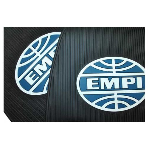 Tapis avant caoutchouc noir "EMPI" pour Volkswagen Coccinelle & Buggy - 2 pièces" - VB26105