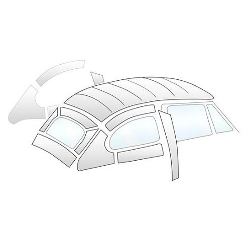 Ciel de toit Luxe en Mohair Gris pour Volkswagen Coccinelle 53 ->60 - VB28223