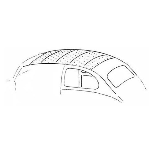 Offwhite vinyl rectangular roof panel lining for standard Beetle Hatchback 1200 72 ->78 - VB28710