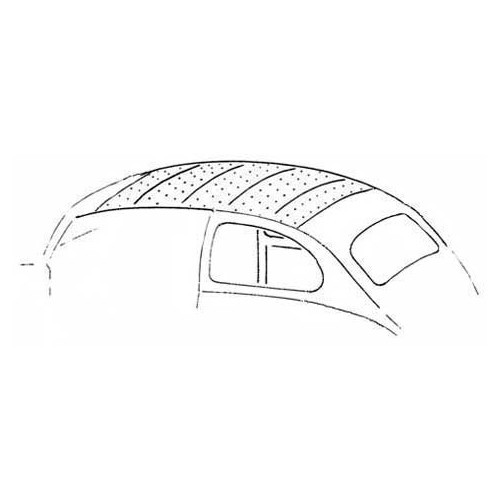Forro de teto retangular em vinil Preto para Volkswagen Carocha 1200 Standard 72 -&gt;78 - VB28710N