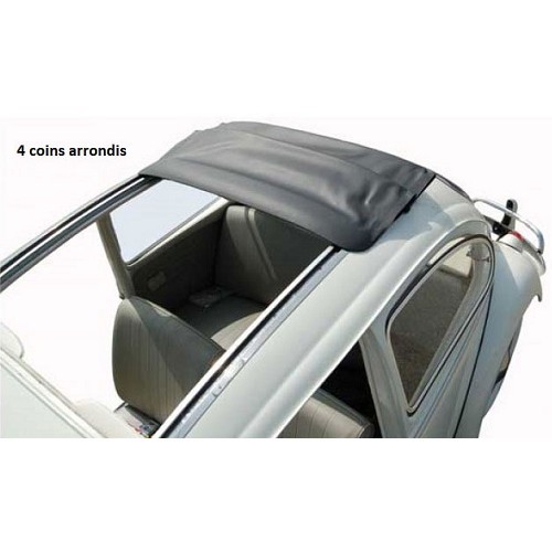 "Smooth Leatherette" cream vinyl convertible fabric for VW Beetle 57 ->63 - VB28869