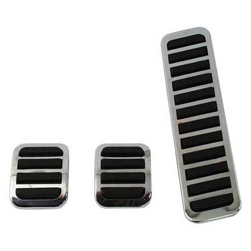 Copri pedali antiscivolo in gomma e cromo per Volkswagen Maggiolino - 3 pezzi