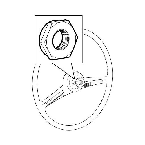 Dado di fissaggio del volante sul piantone dello sterzo per Maggiolino dal 1959 - VB34907