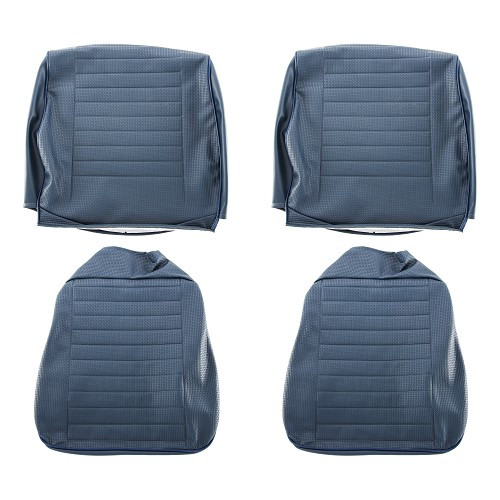  Capas de assento em vinil com relevo TMI Azul (08) para Volkswagen Cox Sedan 74 -&gt;78 (Europa) - VB43113208 