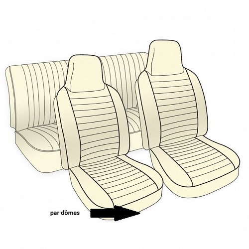  Embossed vinyl TMI seat covers for Volkswagen Beetle Saloon 74 ->76 (USA) - VB43120 