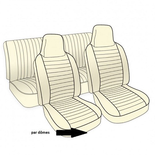  Smooth vinyl TMI seat covers for Volkswagen Beetle Saloon 74 ->76 (USA) - VB43121 