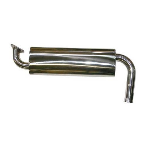  Single T-Bird stainless steel silencer for Volkswagen Beetle 1300, 1500, 1600 - VC20009 